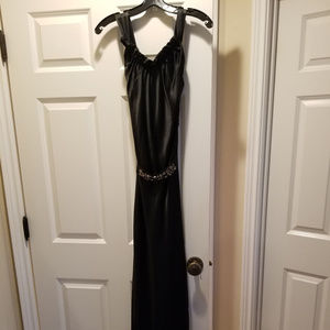 Vera Wang Evening Gown, Black with Jeweled Belt